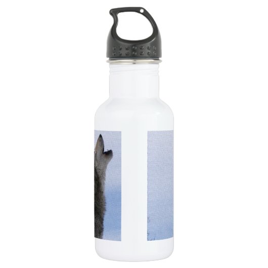Wolf-Heulen Trinkflasche (Rückseite)