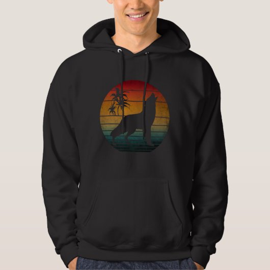 Wolf heulen Vintag Hoodie (Vorderseite)
