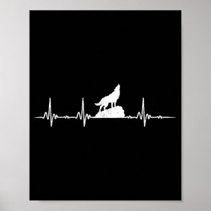 Wolf Heulender Herzschlag Tiere Wölfe Liebhaber Hi Poster