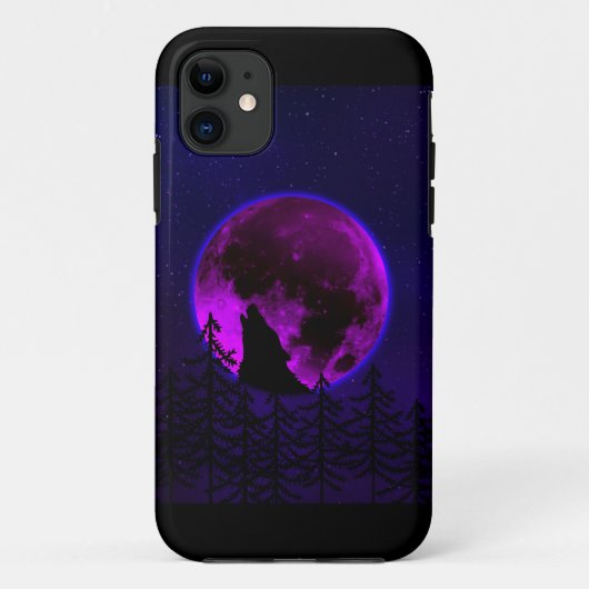 WOLF HEULENDER MOND MAGENTA Case-Mate iPhone HÜLLE (Rückseite)