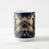Wolf heult am Mond an einer wolkigen Nacht Kaffeetasse (Mittel)