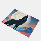 Wolf heult am Mond Fußmatte (Schrägansicht)