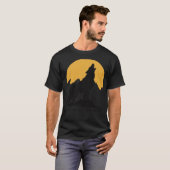 Wolf heult am Mond T-Shirt (Vorne ganz)