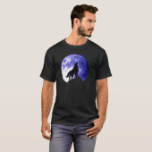 Wolf heult am Mond T-Shirt (Vorne ganz)