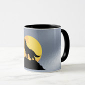 Wolf heult am Mond Tasse (VorderseiteRechts)