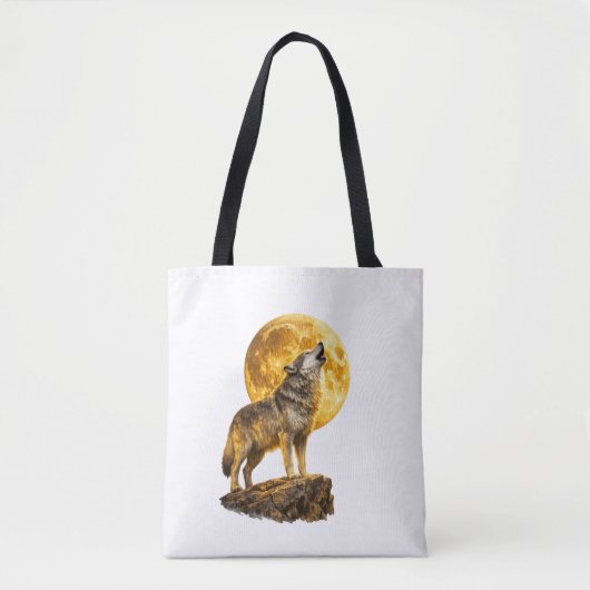 Wolf heult am Mond-Totentasche Tasche (Vorderseite)