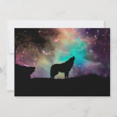 Wolf heult auf das Universum Einladung (Rückseite)