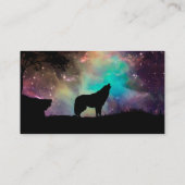 Wolf heult auf das Universum Visitenkarte (Rückseite)