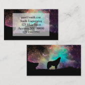 Wolf heult auf das Universum Visitenkarte (Vorne/Hinten)