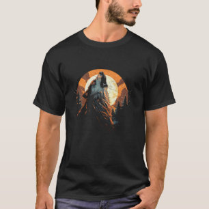 Wolf heult auf dem Mönchsmeer-Nationalpark des Mon T-Shirt