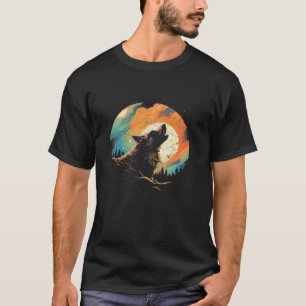 Wolf heult auf dem Mönchsmeer-Nationalpark des Mon T-Shirt