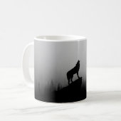 Wolf heult auf dem Mond Kaffeetasse (Vorderseite Links)