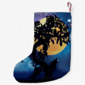 Wolf heult auf dem Mond Kleiner Weihnachtsstrumpf (Rückseite)