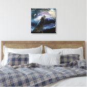Wolf heult auf dem Mond Leinwanddruck (Insitu (Schlafzimmer))
