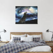 Wolf heult auf dem Mond Leinwanddruck (Insitu (Schlafzimmer))