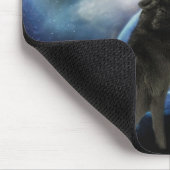 Wolf heult auf dem Mond Mousepad (Ecke)