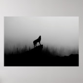 Wolf heult auf dem Mond Poster (Vorne)