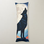 Wolf heult auf dem Mond Seitenschläferkissen (Rückseite (Vertikal))
