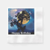 Wolf heult auf dem Mond Serviette (Vorderseite)