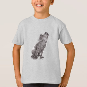 Wolf heult auf dem Mond T-Shirt