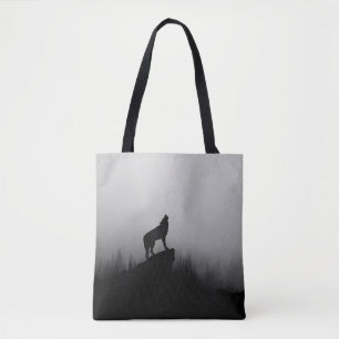 Wolf heult auf dem Mond Tasche