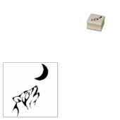 Wolf heult auf der Briefmarke des Mondes Gummistempel (Stempel)