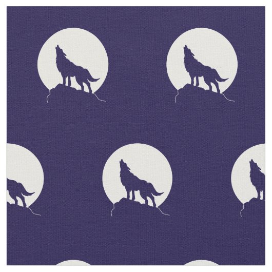 Wolf heult auf Mondwolfen Stoff (Nahaufnahme)