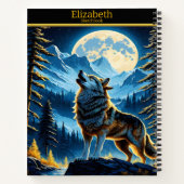 Wolf heult auf Vollmond in den Bergen Notizblock (Rückseite)