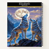 Wolf heult auf Vollmond in der Natur Notizblock (Rückseite)