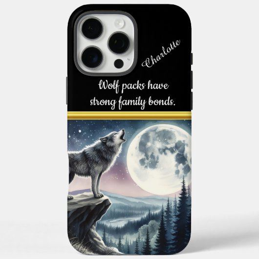 Wolf heult auf Vollmond in einem ruhigen Wald Case-Mate iPhone Hülle (Rückseite)