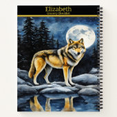 Wolf heult auf Vollmond Notizblock (Rückseite)