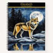 Wolf heult auf Vollmond Notizblock (Vorderseite)