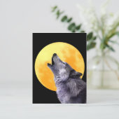 Wolf heult auf Vollmond Postkarte (Stehend Vorderseite)
