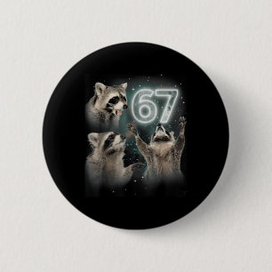 Wolf heult den Mond an 67 6 7 Halloween 67 Wolf  Button