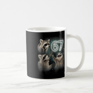 Wolf heult den Mond an 67 6 7 Halloween 67 Wolf Kaffeetasse