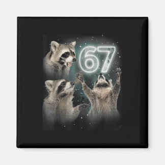 Wolf heult den Mond an 67 6 7 Halloween 67 Wolf Magnet