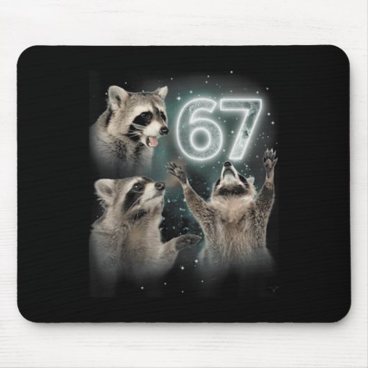 Wolf heult den Mond an 67 6 7 Halloween 67 Wolf Mousepad (Vorne)