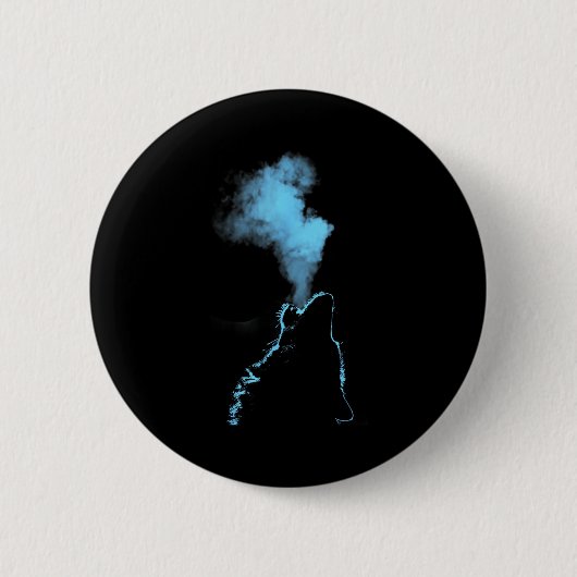 Wolf heult den Mond an Sternennacht Wölfe Anima Button (Vorderseite)