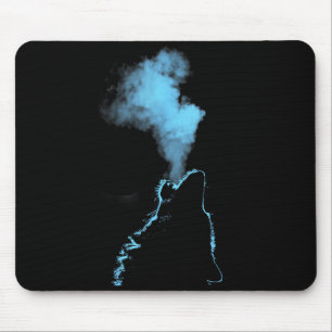 Wolf heult den Mond an Sternennacht Wölfe Anima Mousepad