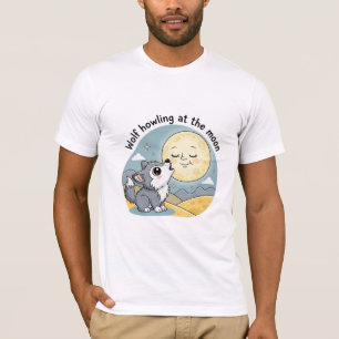 Wolf heult den Mond an T-Shirt