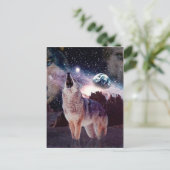 Wolf heult durch das Universum Postkarte (Stehend Vorderseite)