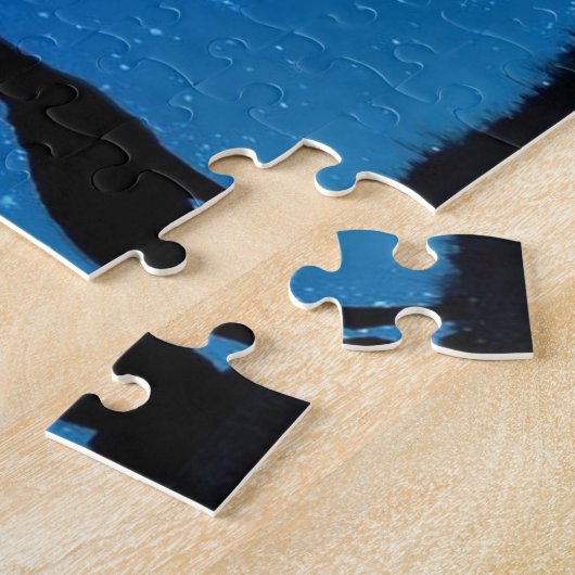 Wolf heult im Mondpuzzle Puzzle (Seite)