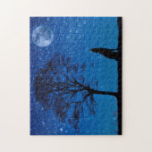 Wolf heult im Mondpuzzle Puzzle (Vertikal)