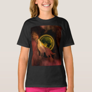 WOLF HEULT IM WELTALL MOND GALAXIE T-Shirt