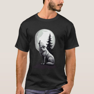 Wolf heult Mond Lustige Wildnis Wald Natur Moo T-Shirt