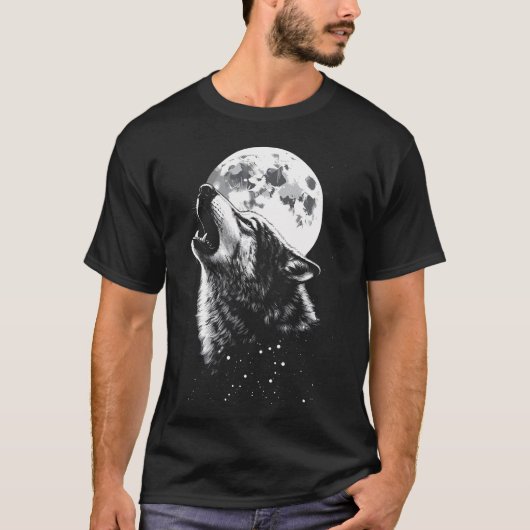 Wolf Heult Mond Wolf T-Shirt (Vorderseite)