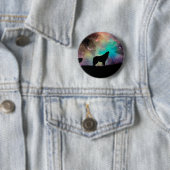 Wolf heult über das Universum Button (Beispiel)