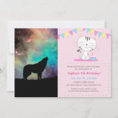 Wolf heult über das Universum Einladung (Vorderseite)