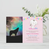 Wolf heult über das Universum Einladung (Stehend Vorderseite)