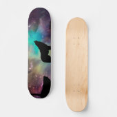 Wolf heult über das Universum Skateboard (Vorderseite)